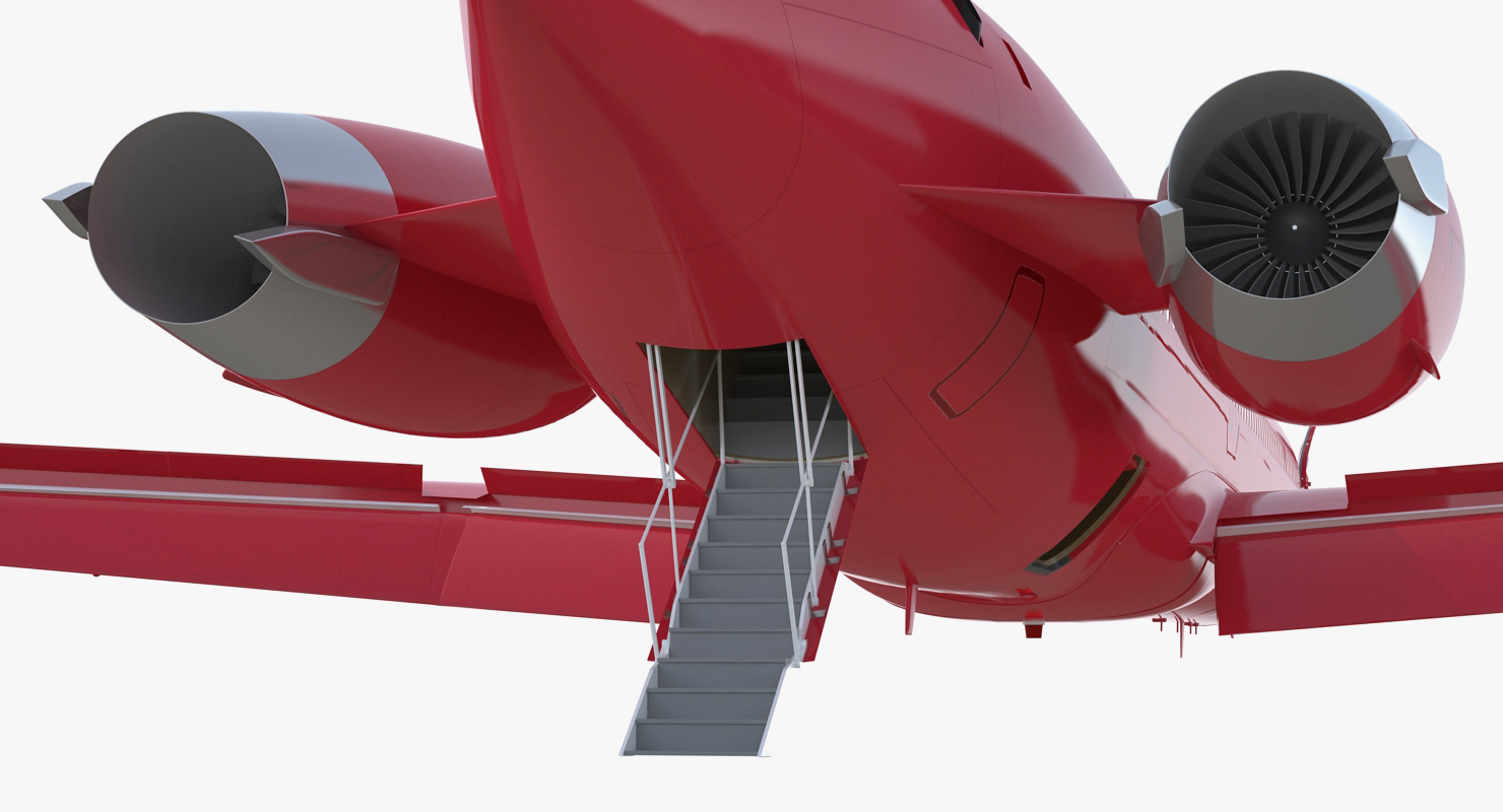 3D Airlainer Generic Red Rigged model
