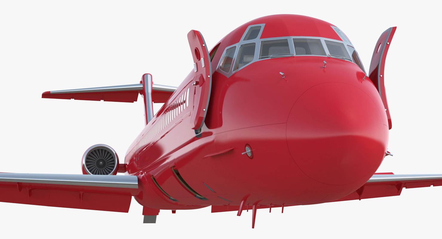 3D Airlainer Generic Red Rigged model