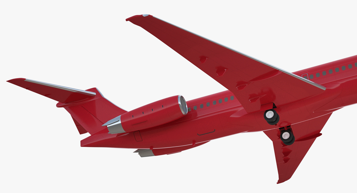 3D Airlainer Generic Red Rigged model