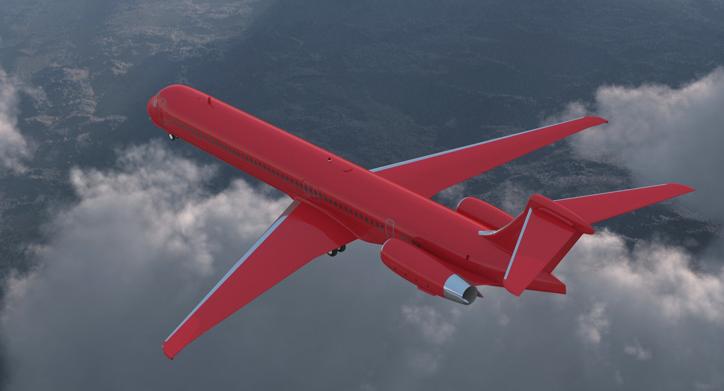 3D Airlainer Generic Red Rigged model