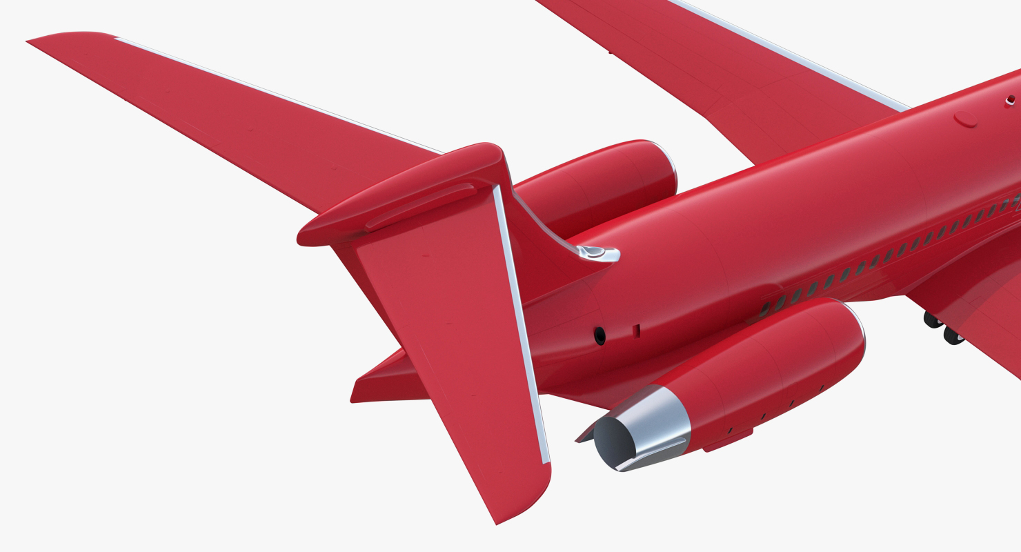 3D Airlainer Generic Red Rigged model