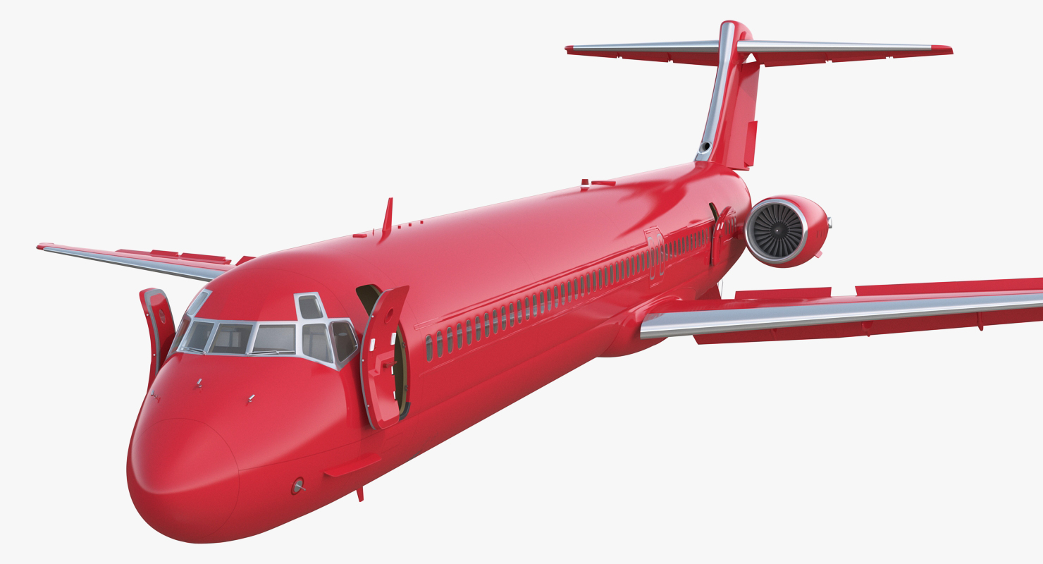 3D Airlainer Generic Red Rigged model
