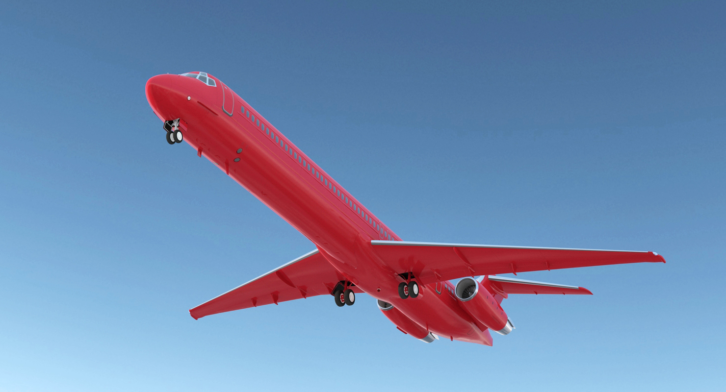 3D Airlainer Generic Red Rigged model
