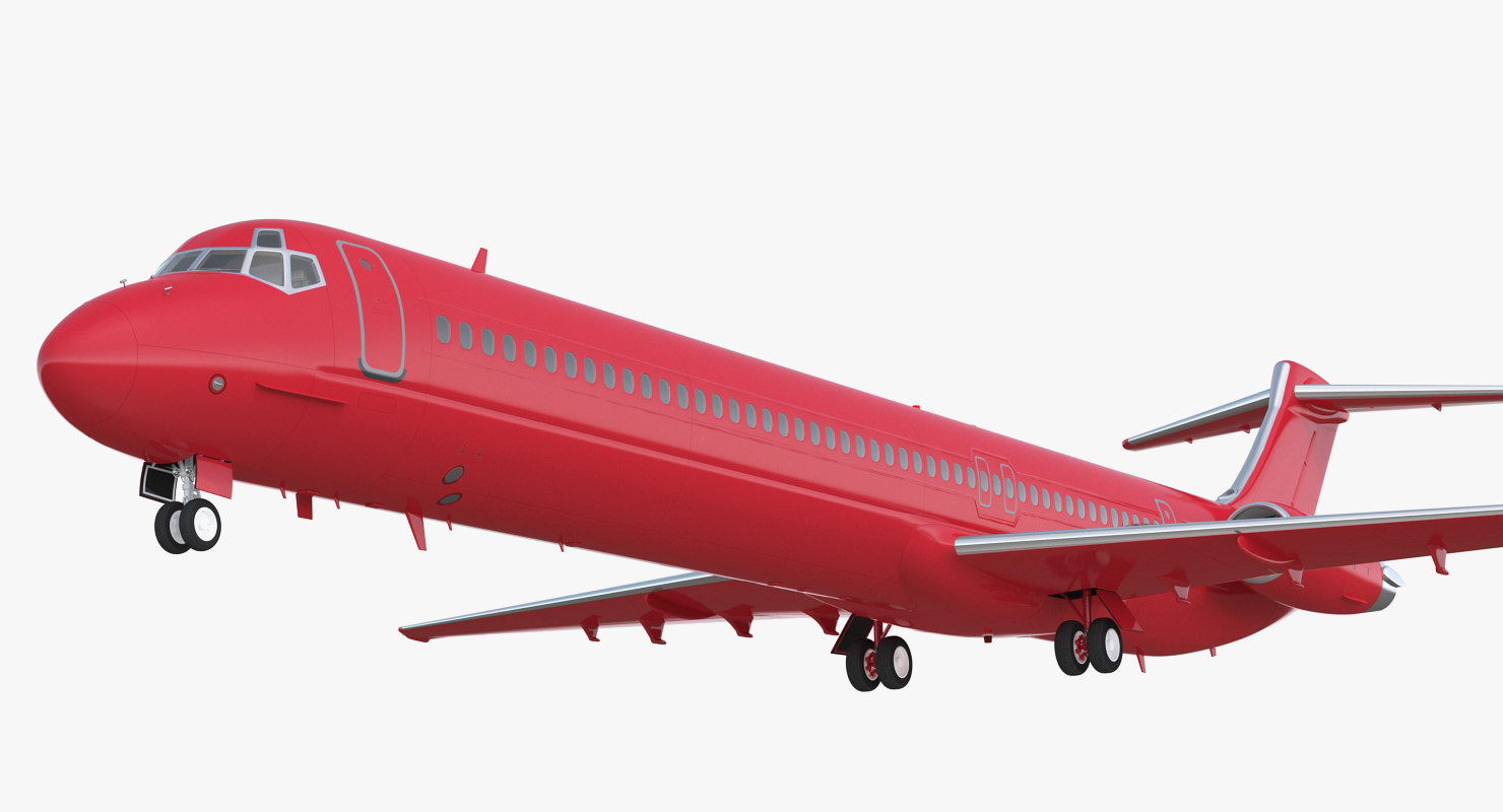 3D Airlainer Generic Red Rigged model