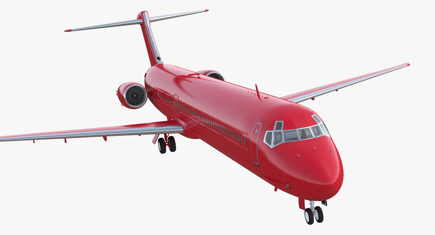 3D Airlainer Generic Red Rigged model