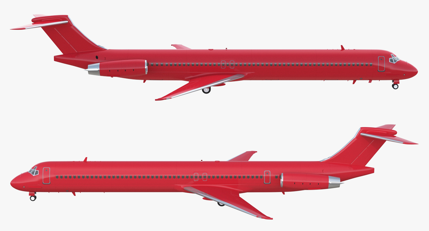 3D Airlainer Generic Red Rigged model