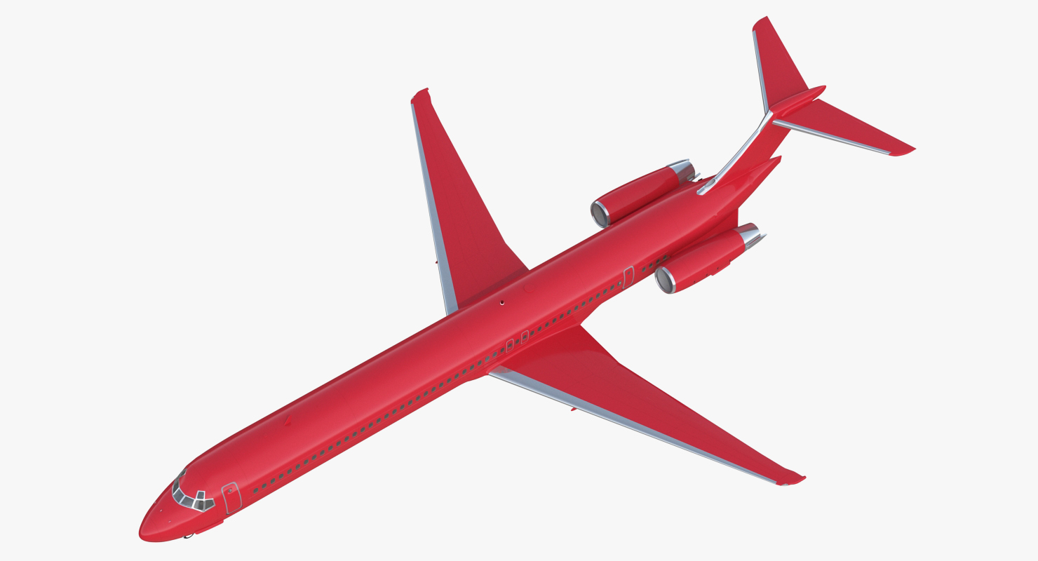 3D Airlainer Generic Red Rigged model