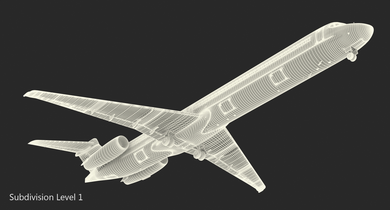 3D Airlainer Generic Red Rigged model