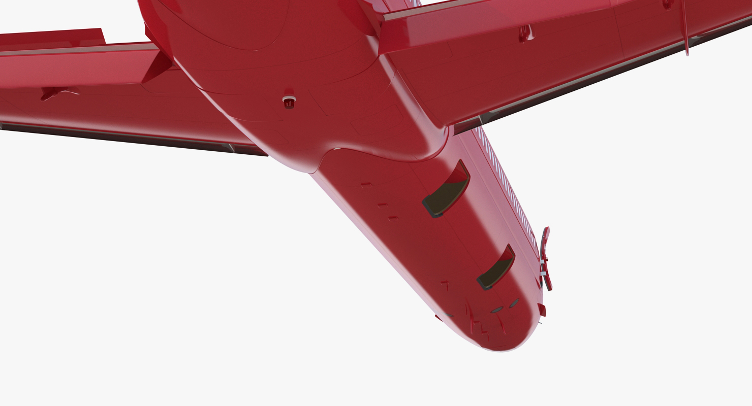 3D Airlainer Generic Red Rigged model
