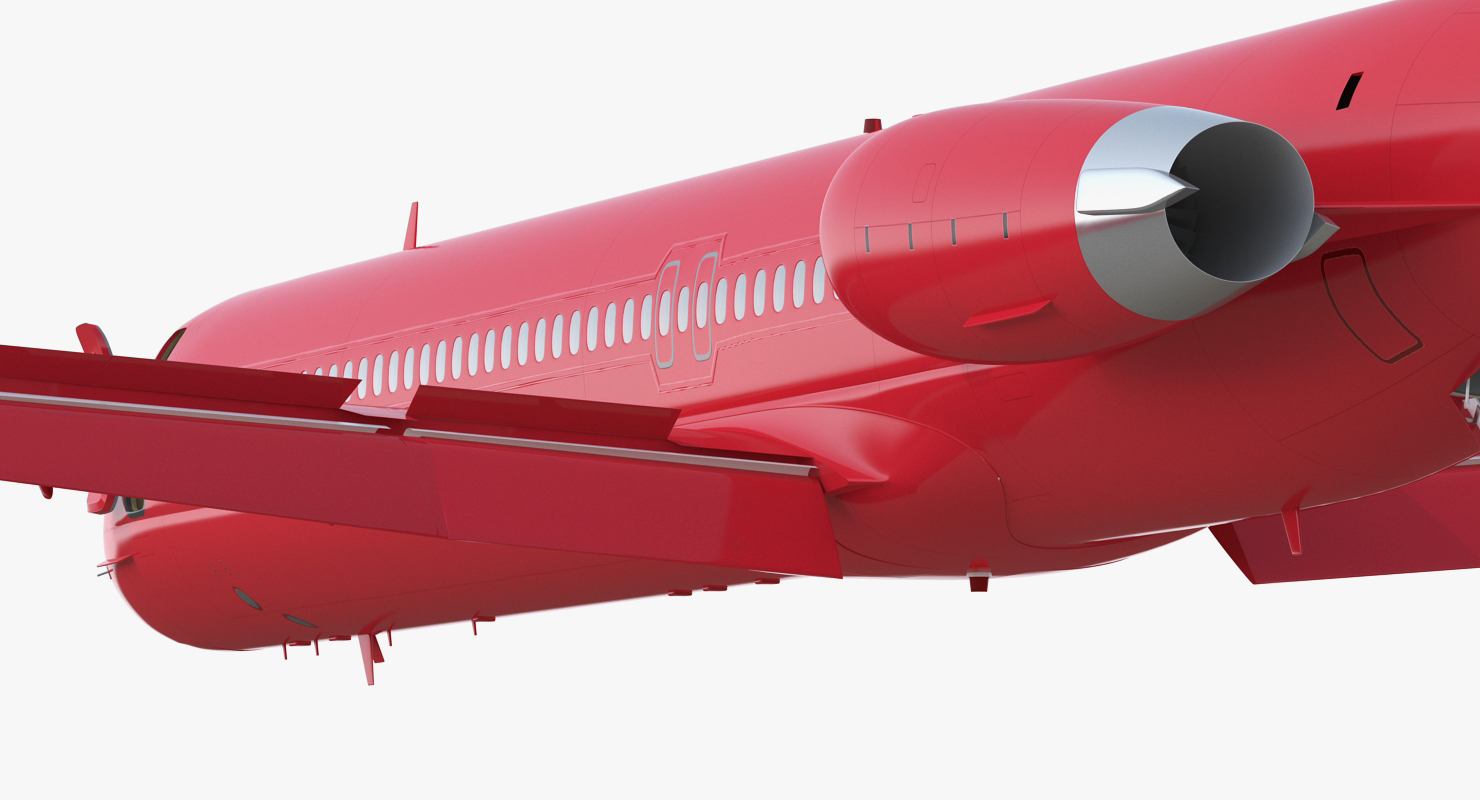 3D Airlainer Generic Red Rigged model