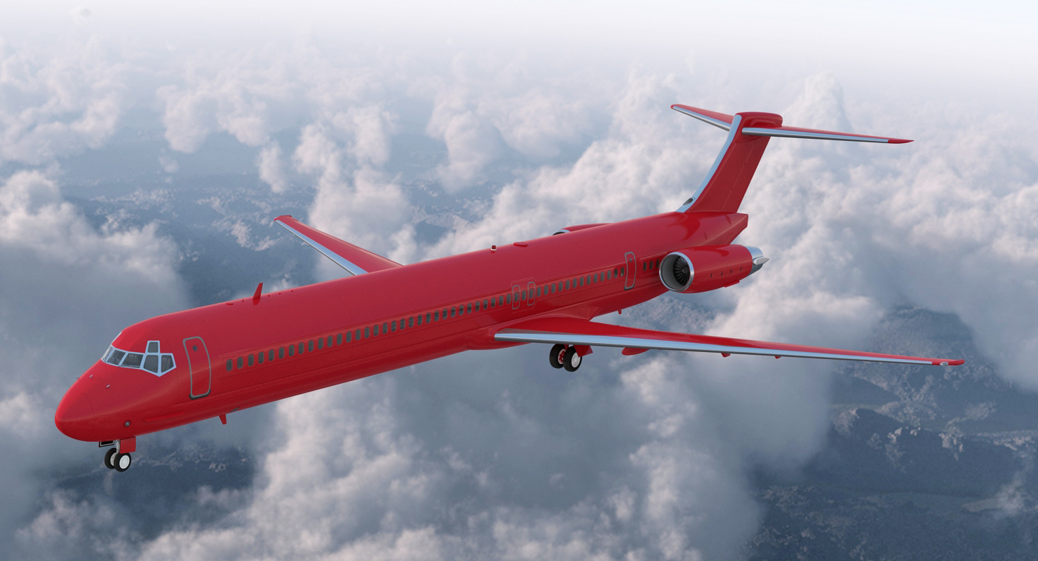 3D Airlainer Generic Red Rigged model
