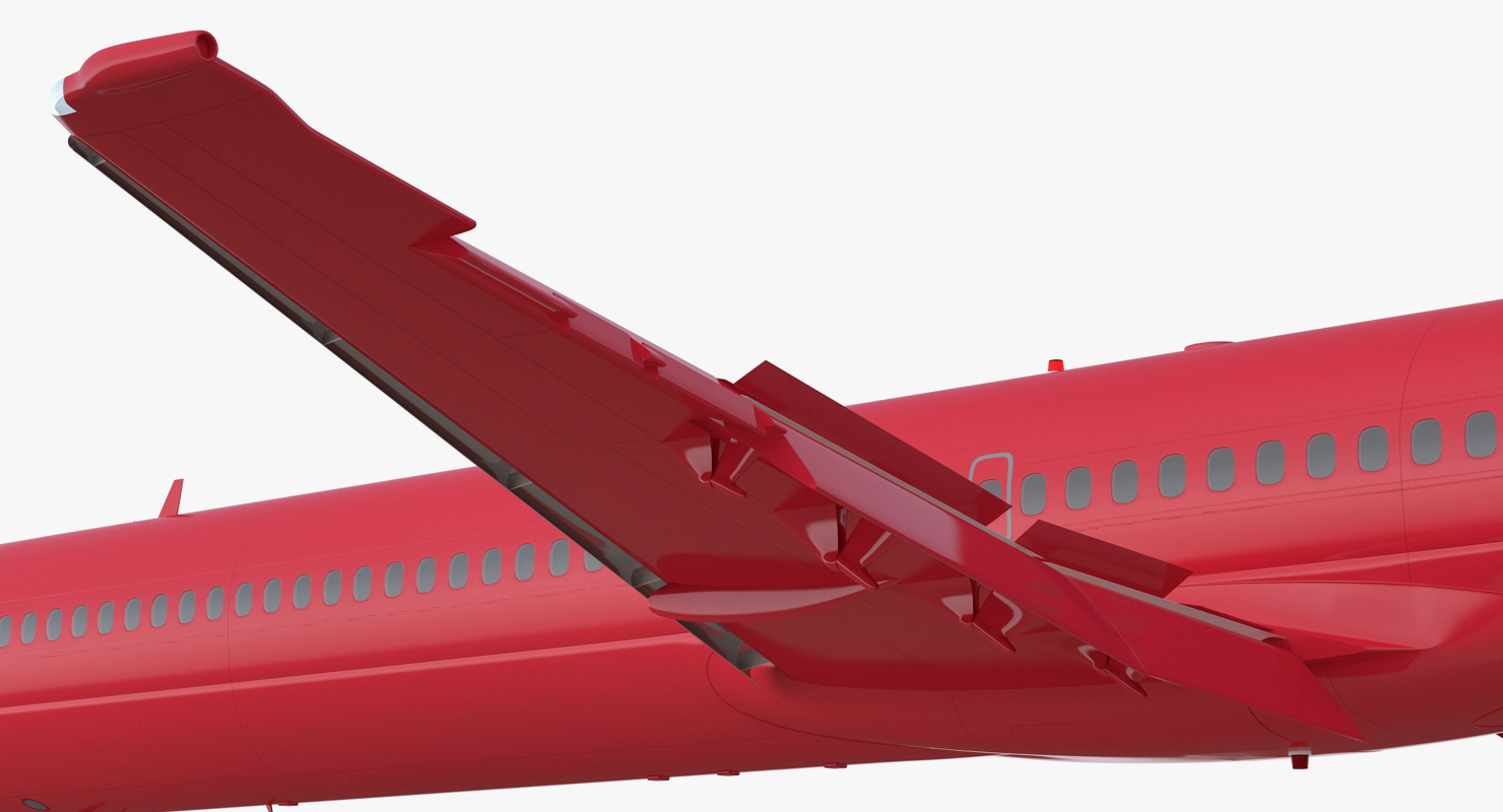3D Airlainer Generic Red Rigged model