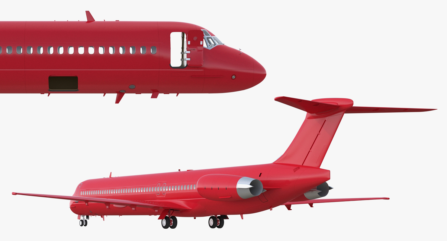 3D Airlainer Generic Red Rigged model