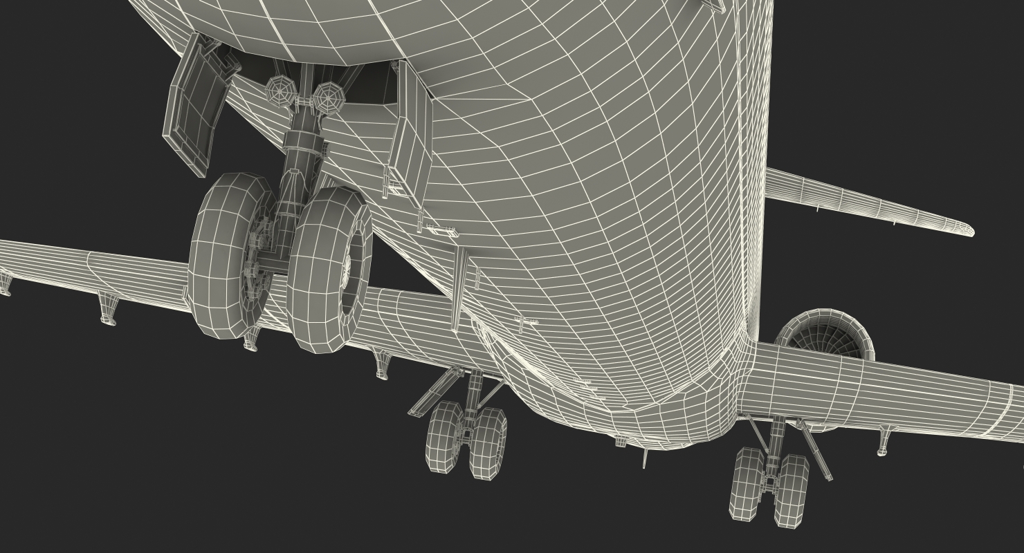 3D Airlainer Generic Red Rigged model