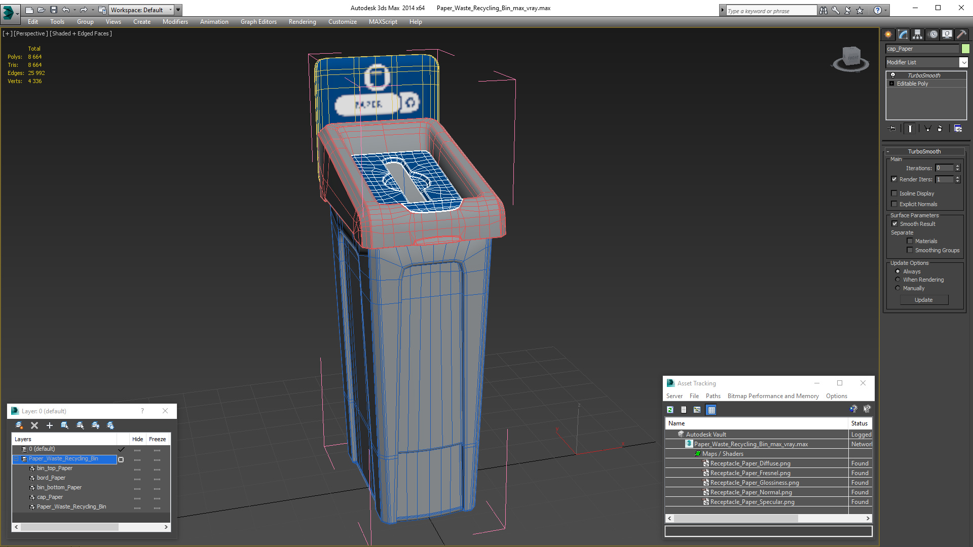 3D model Paper Waste Recycling Bin