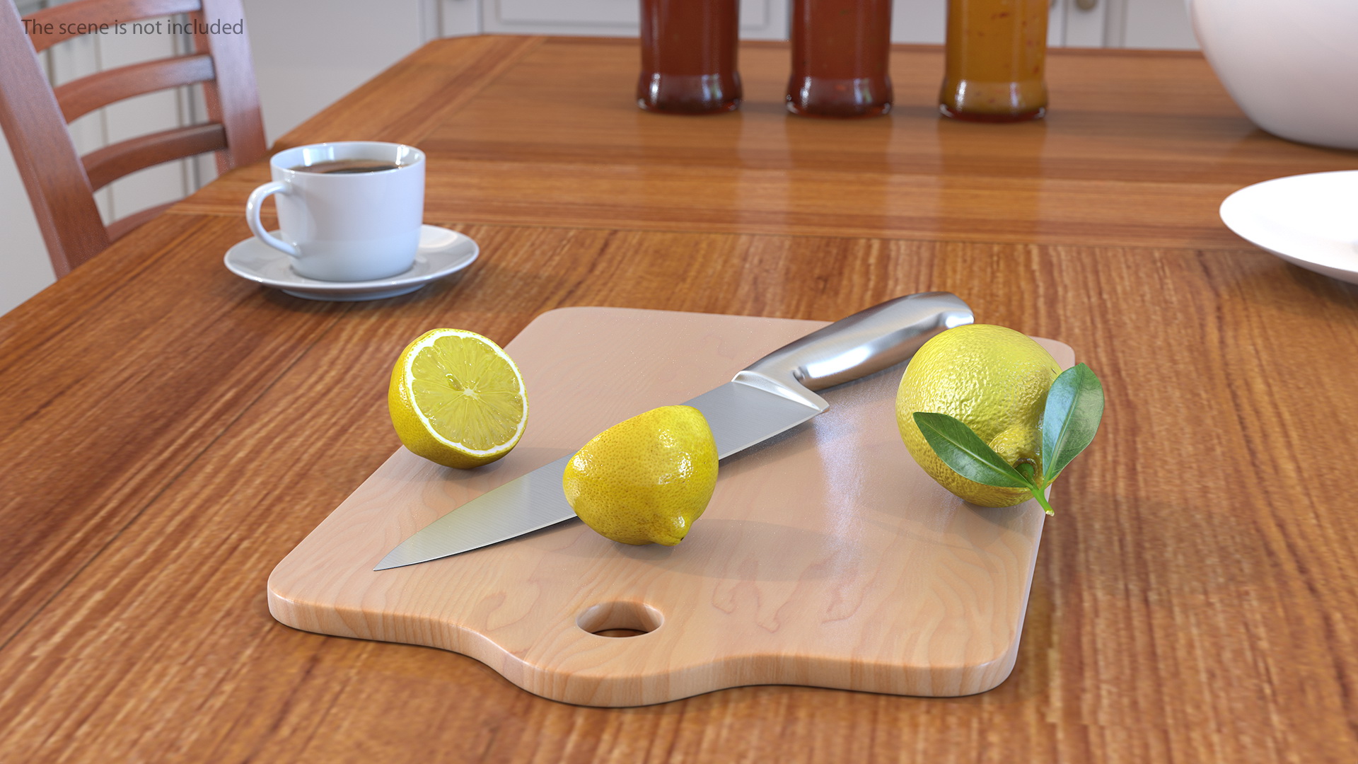 3D model Chopping Board with Lemon