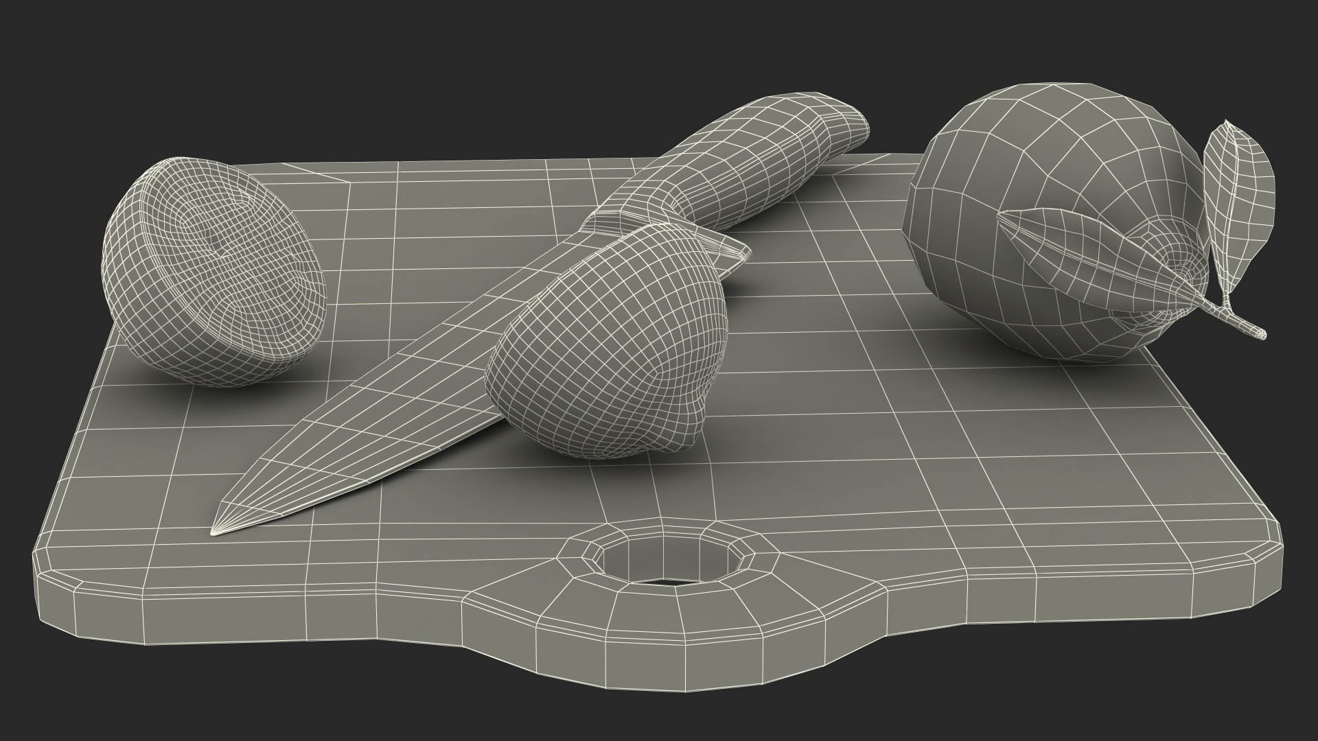 3D model Chopping Board with Lemon