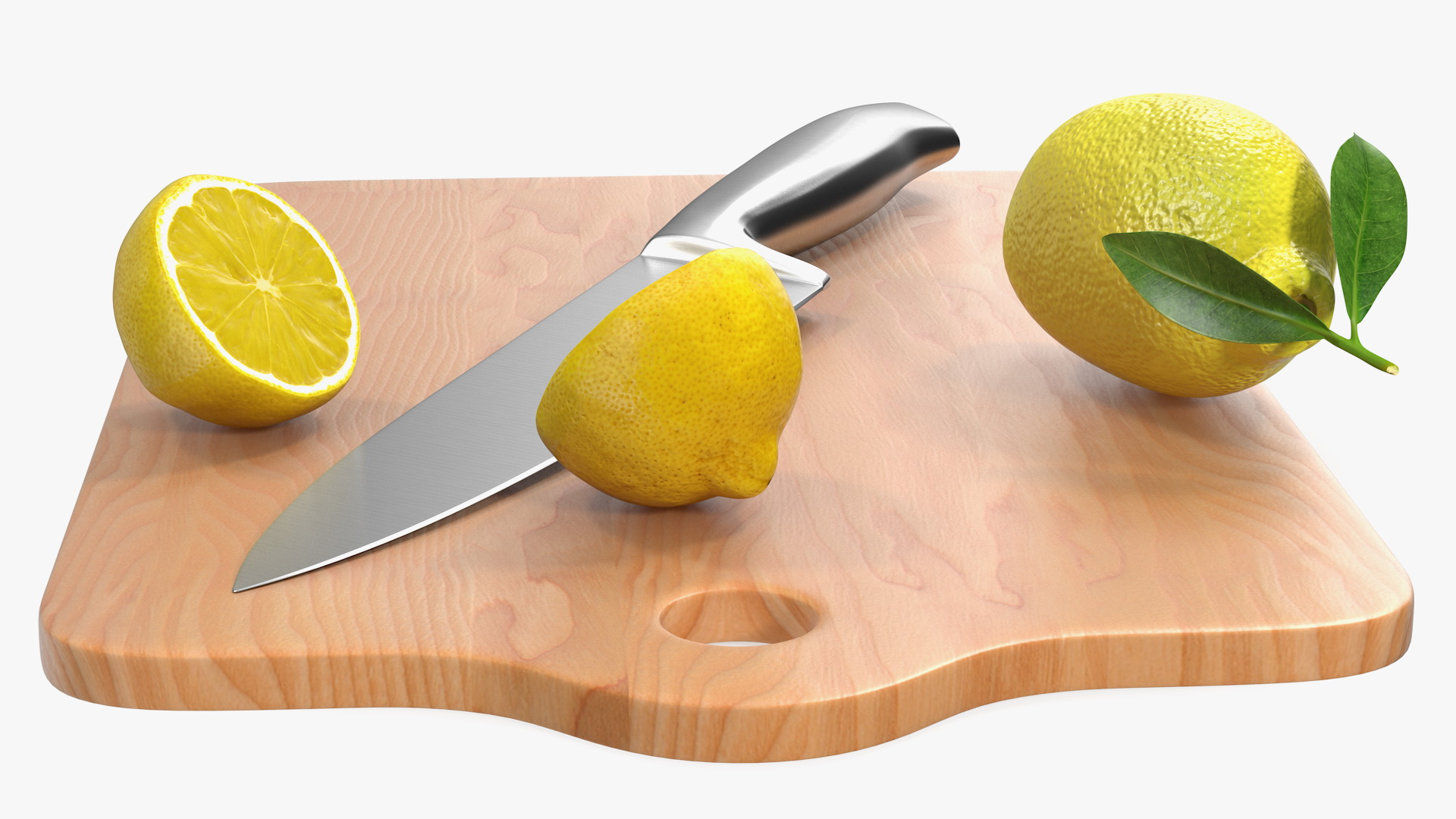 3D model Chopping Board with Lemon