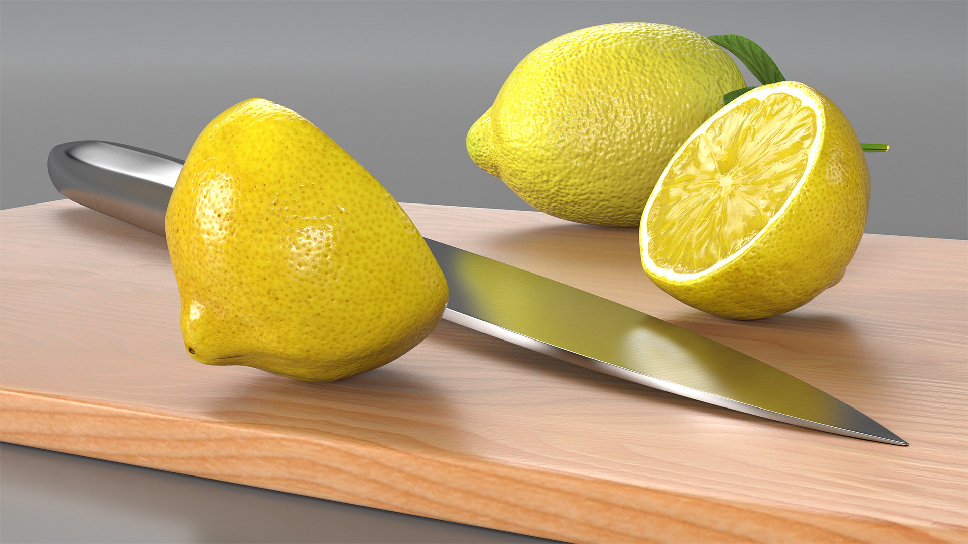 3D model Chopping Board with Lemon