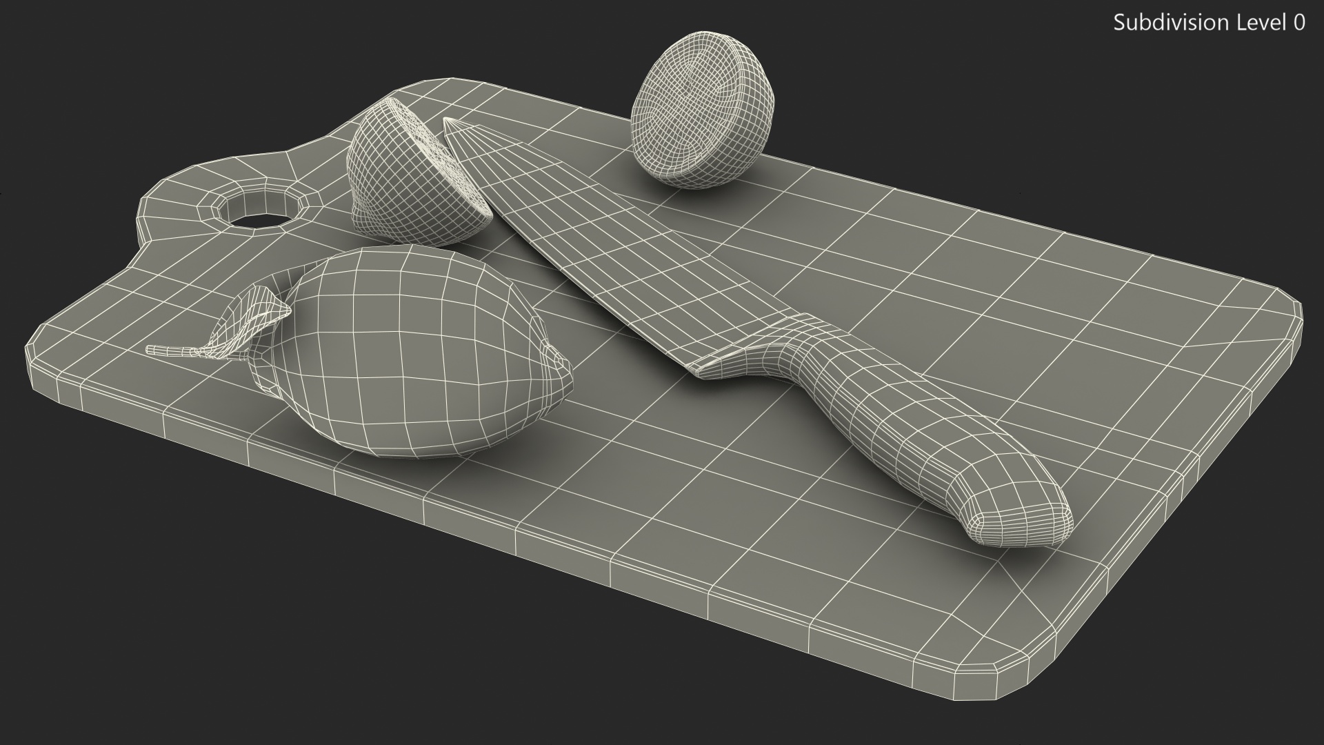 3D model Chopping Board with Lemon