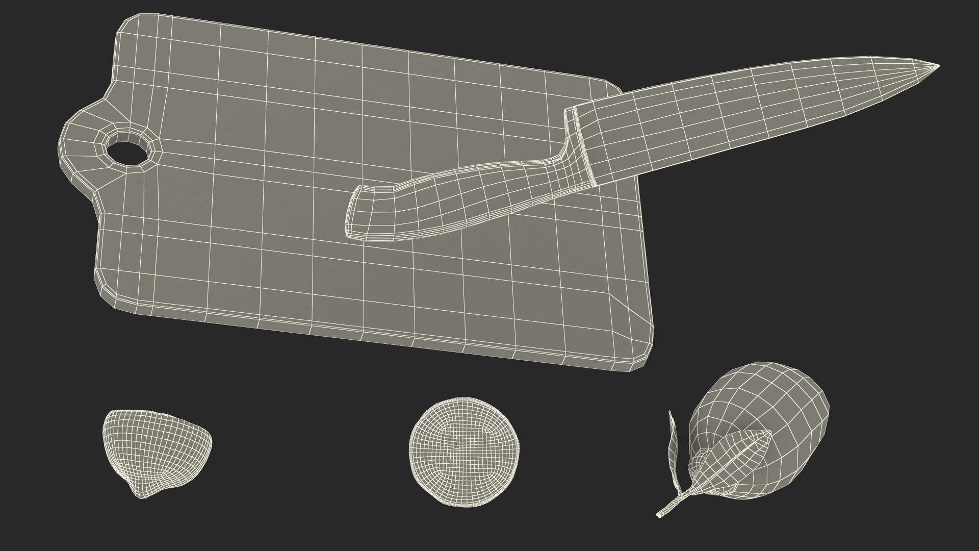 3D model Chopping Board with Lemon