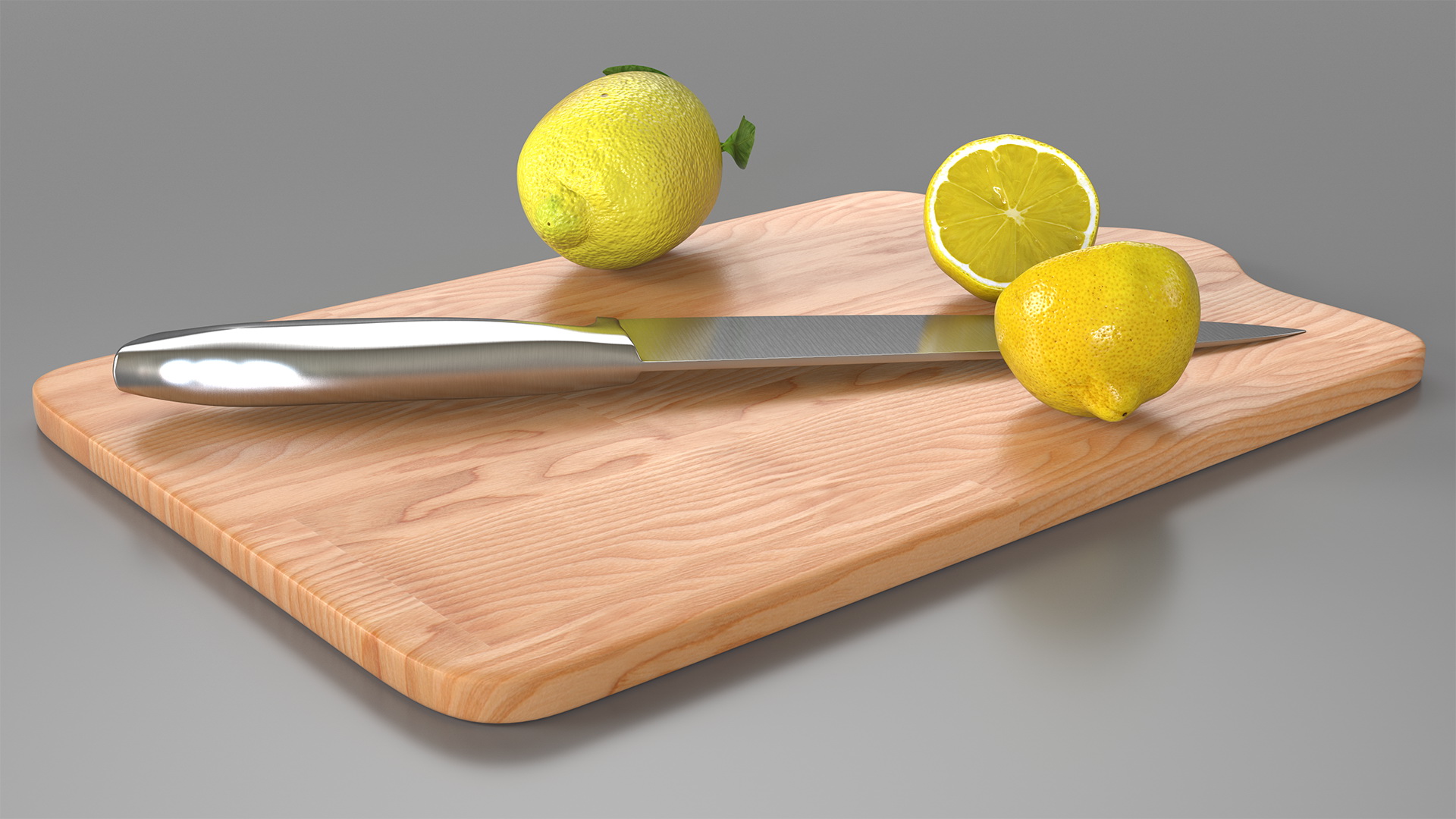 3D model Chopping Board with Lemon