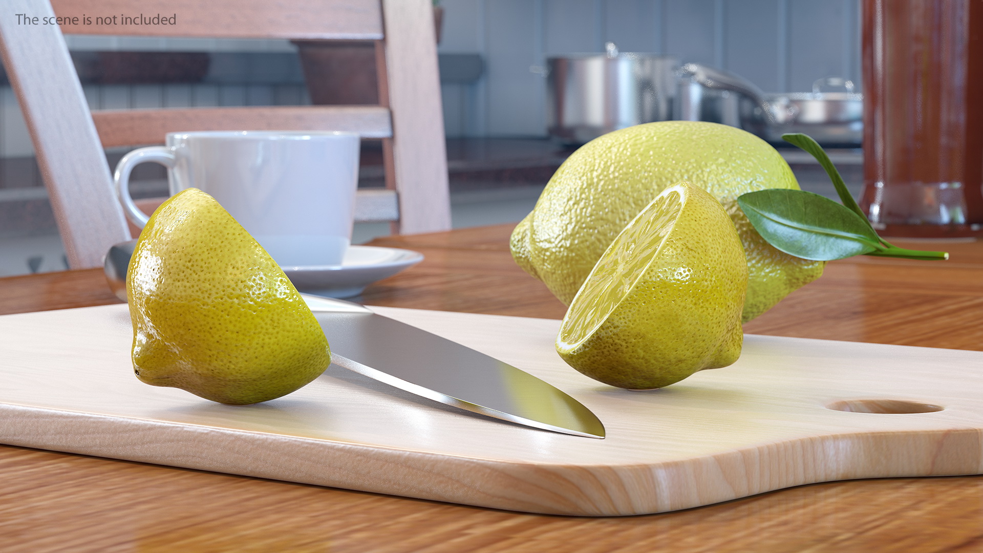 3D model Chopping Board with Lemon