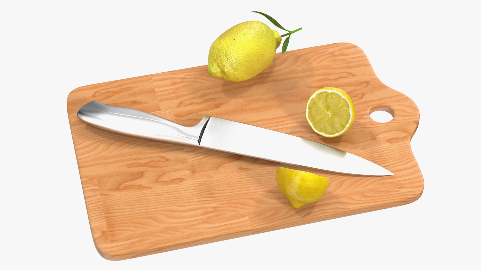 3D model Chopping Board with Lemon