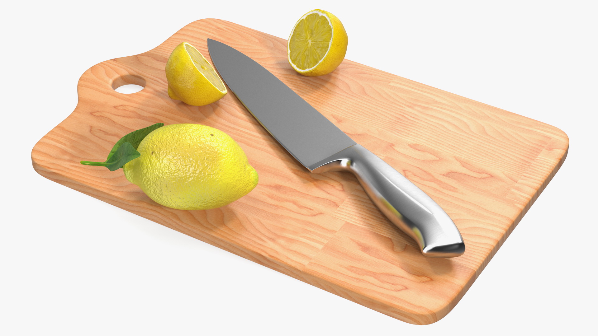 3D model Chopping Board with Lemon