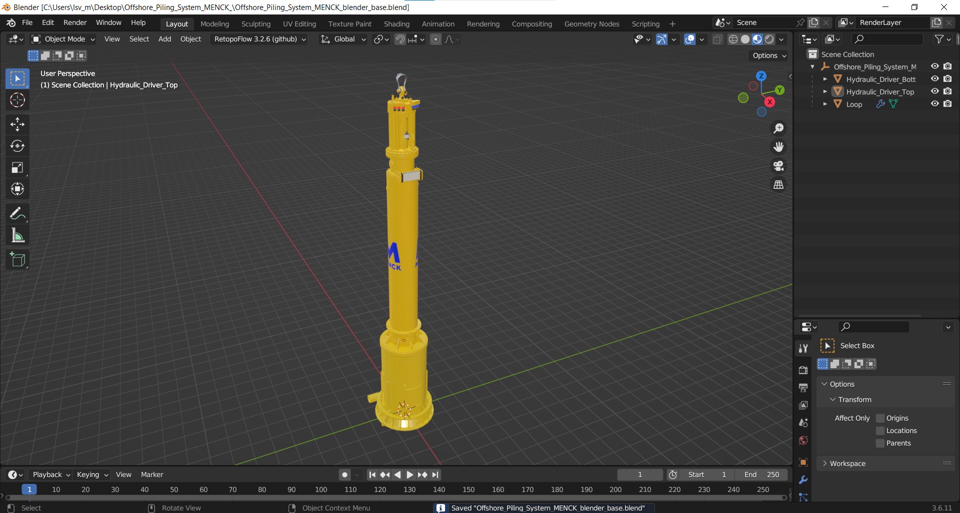 3D Offshore Piling System MENCK model
