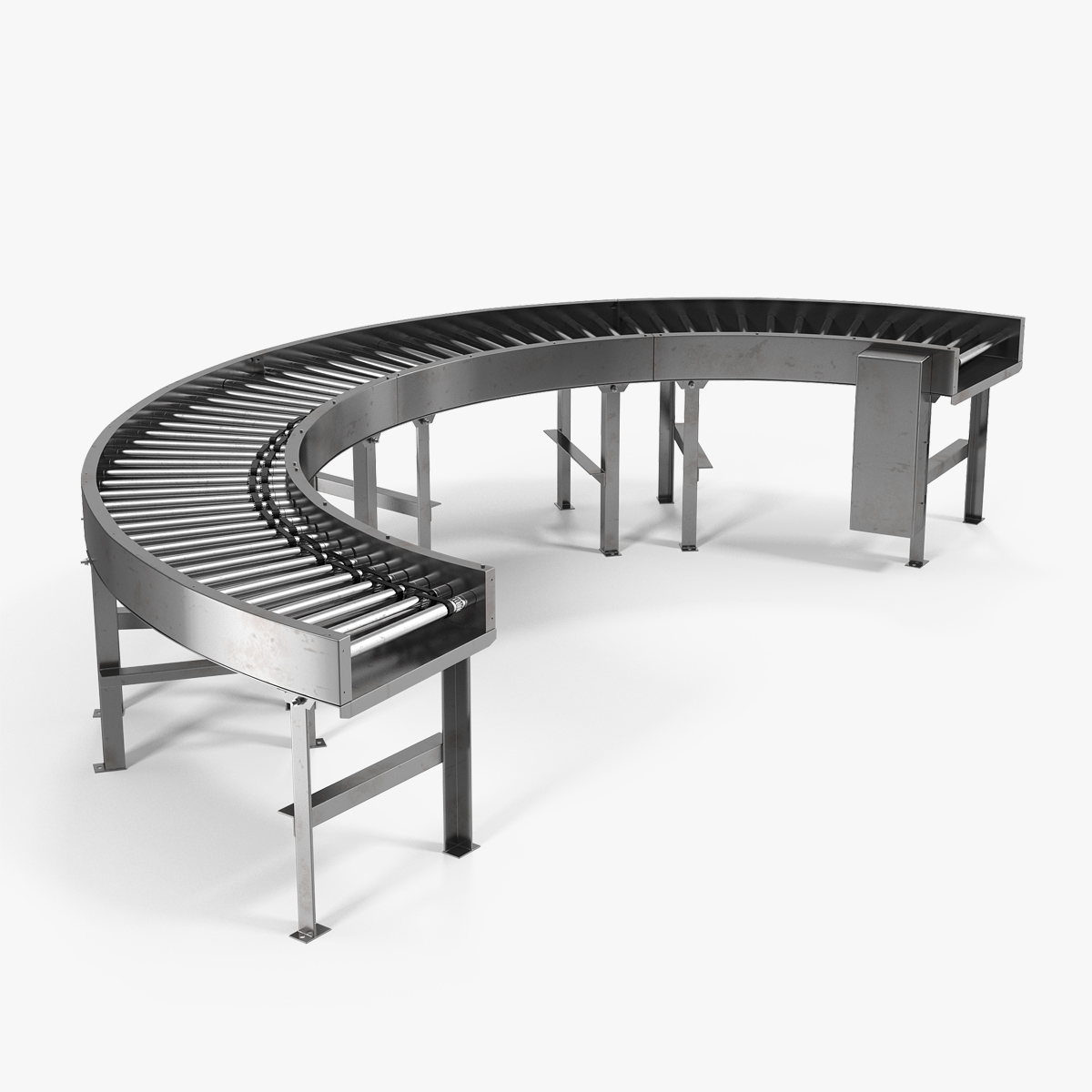 Bend Roller Conveyor Motorised 3D Model, view 3