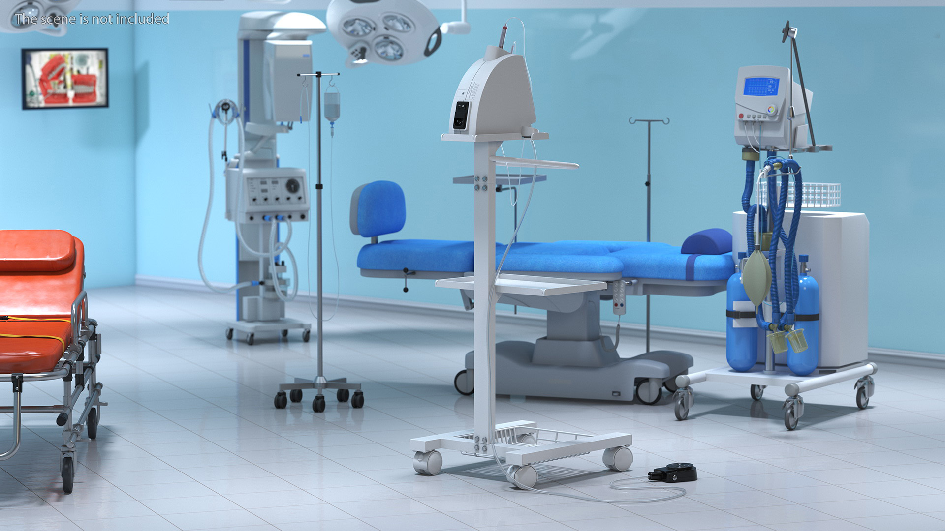 Dental Anesthesia System on Cart 3D