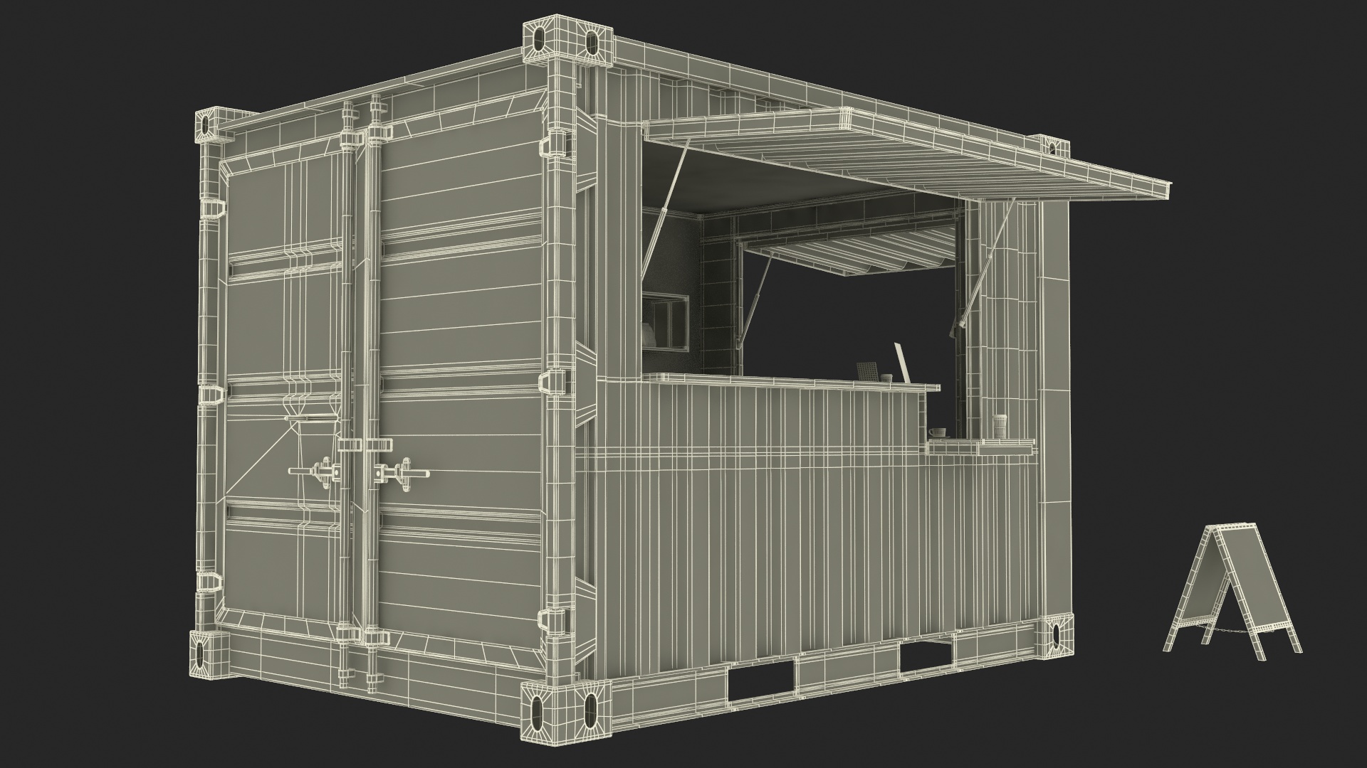 Outdoor Container Coffee Shop 3D model
