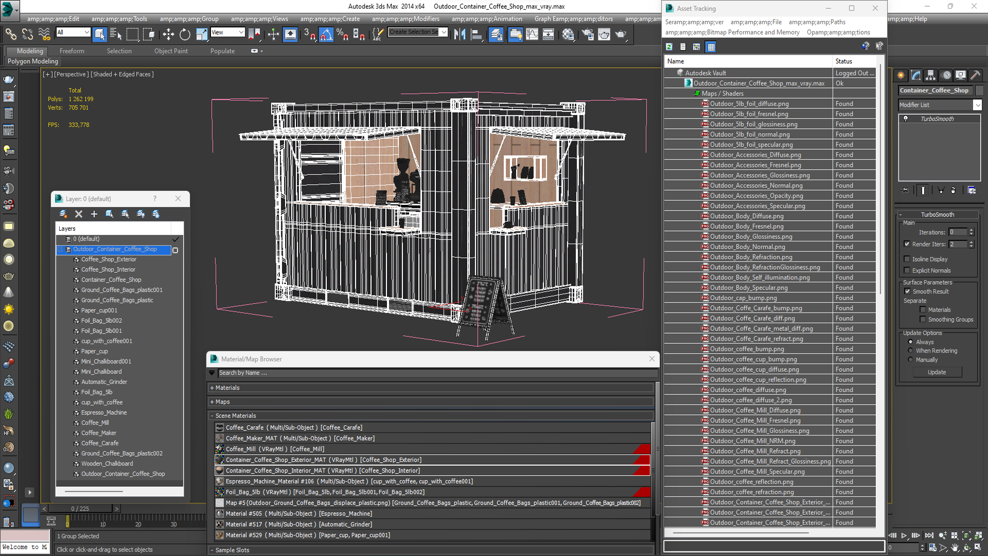 Outdoor Container Coffee Shop 3D model