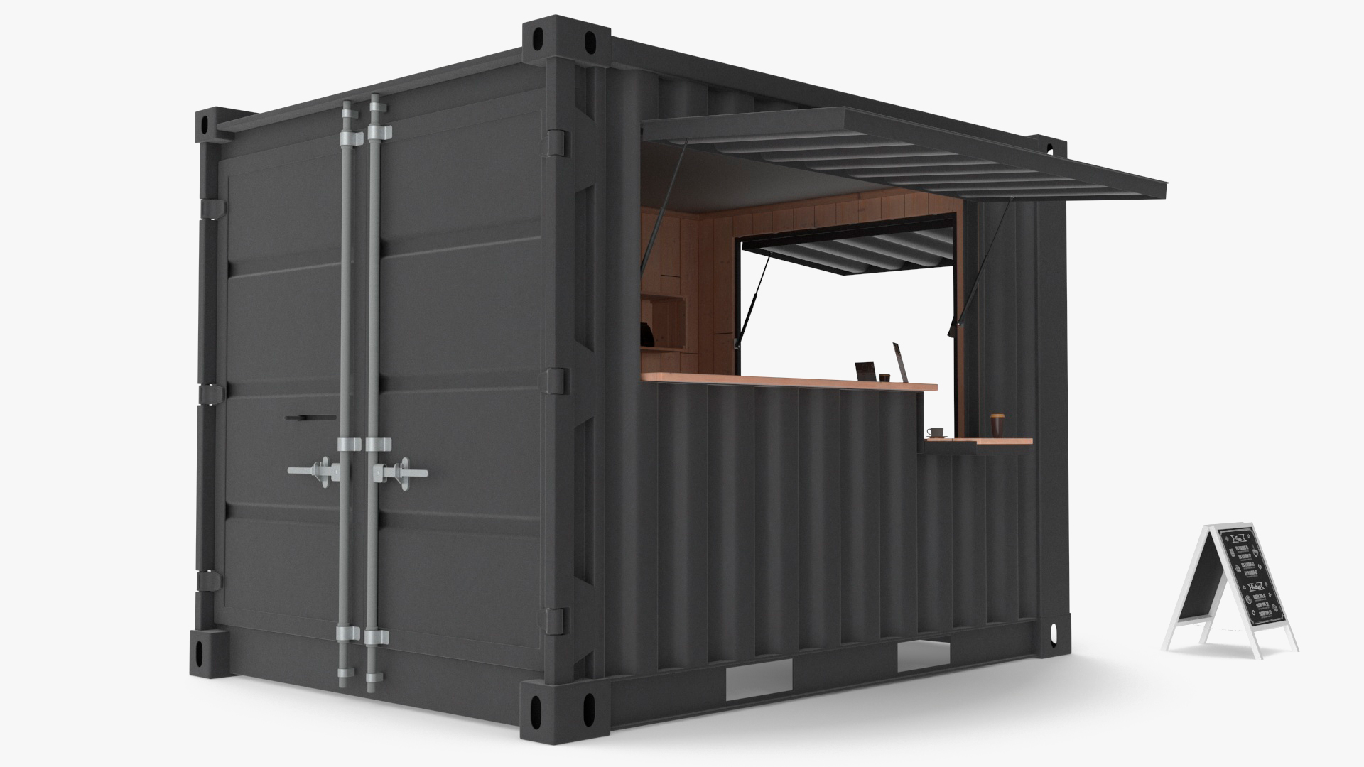Outdoor Container Coffee Shop 3D model