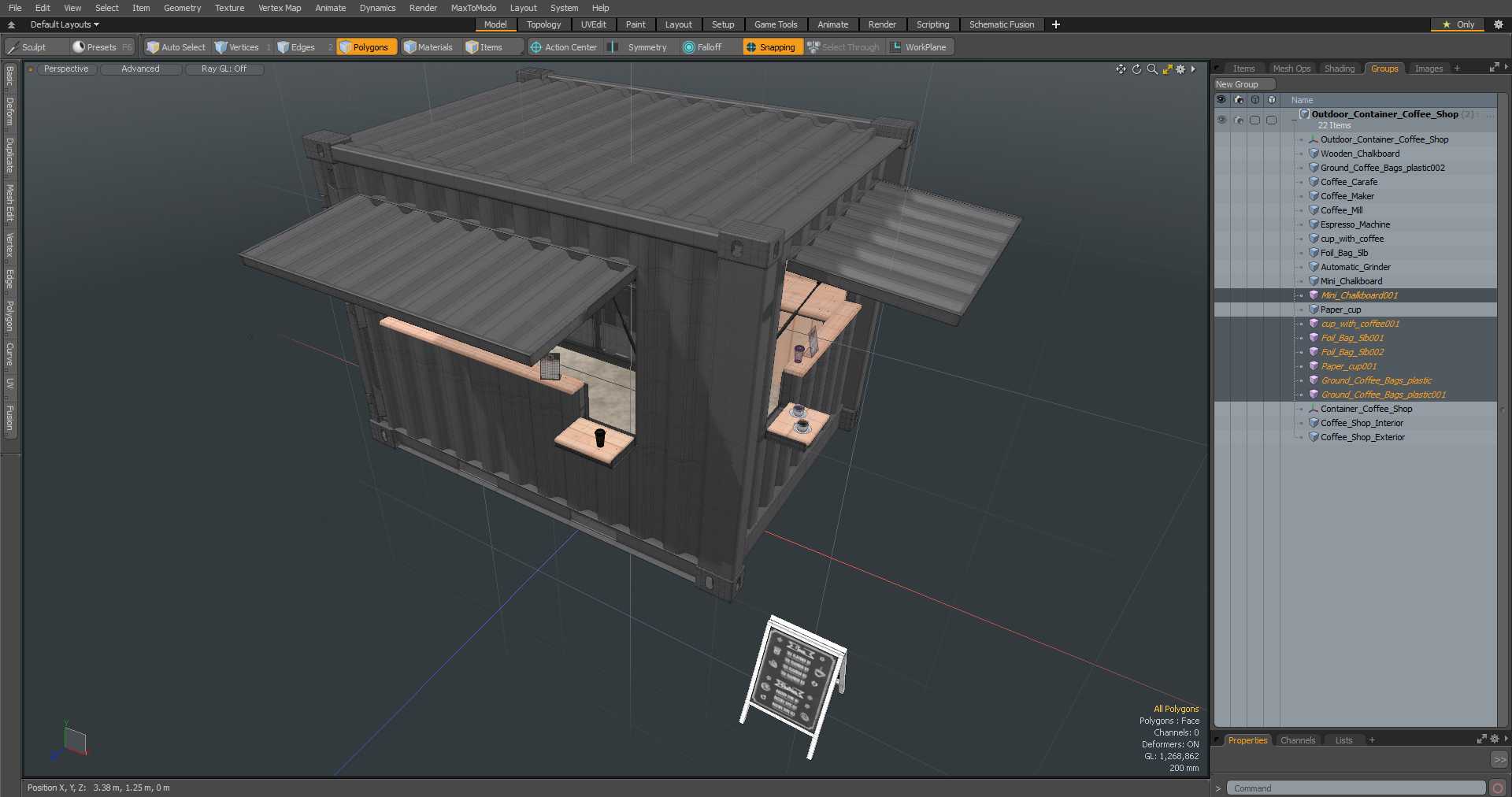 Outdoor Container Coffee Shop 3D model