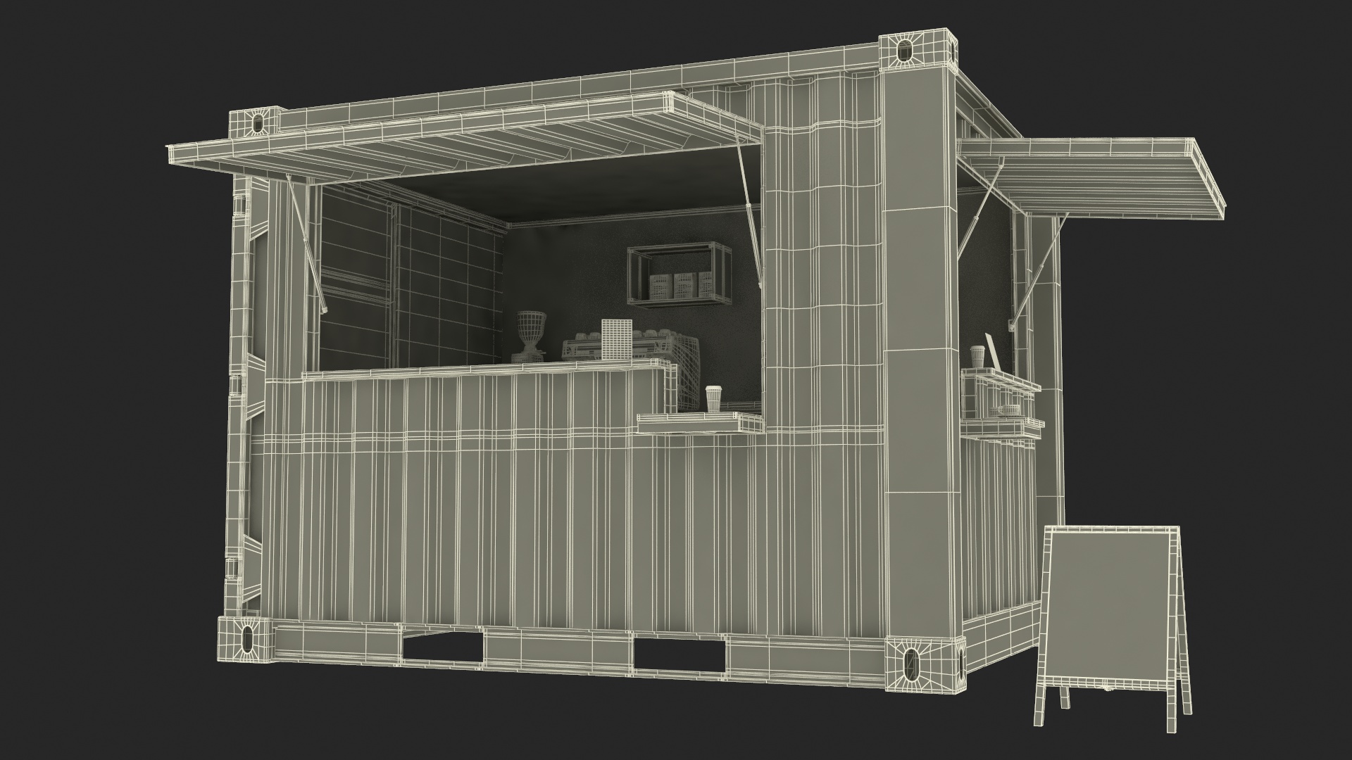 Outdoor Container Coffee Shop 3D model