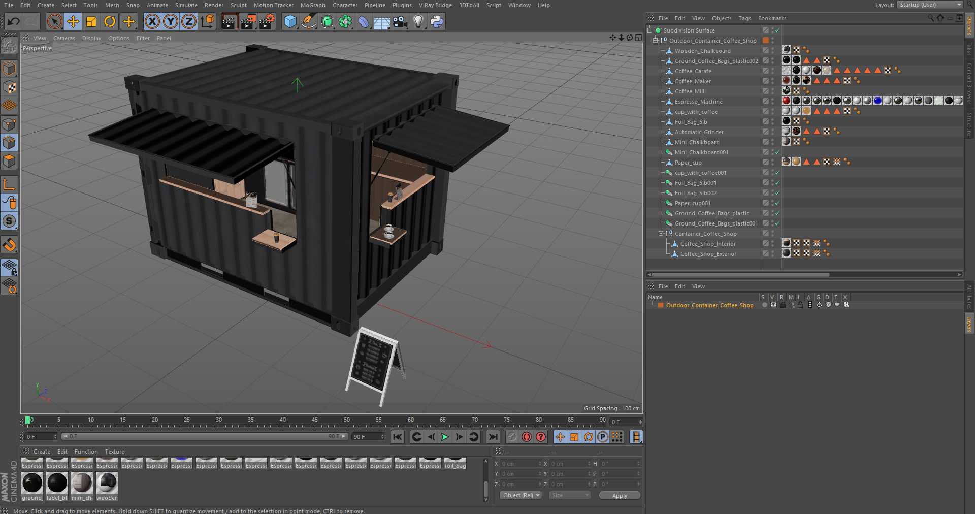Outdoor Container Coffee Shop 3D model