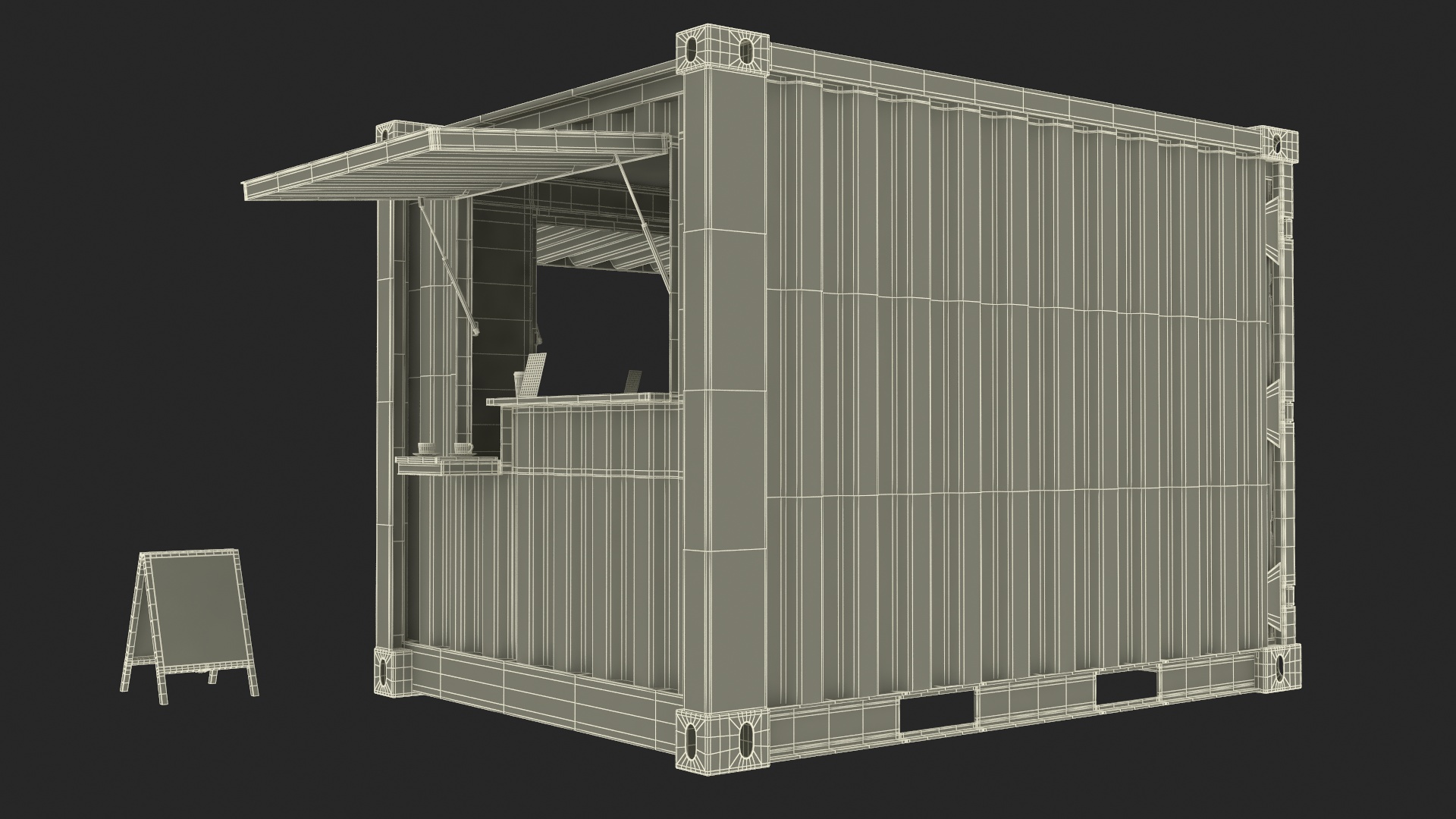 Outdoor Container Coffee Shop 3D model