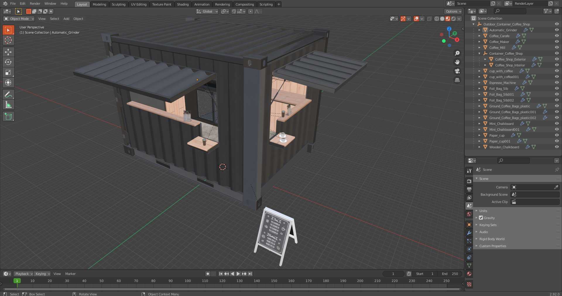 Outdoor Container Coffee Shop 3D model