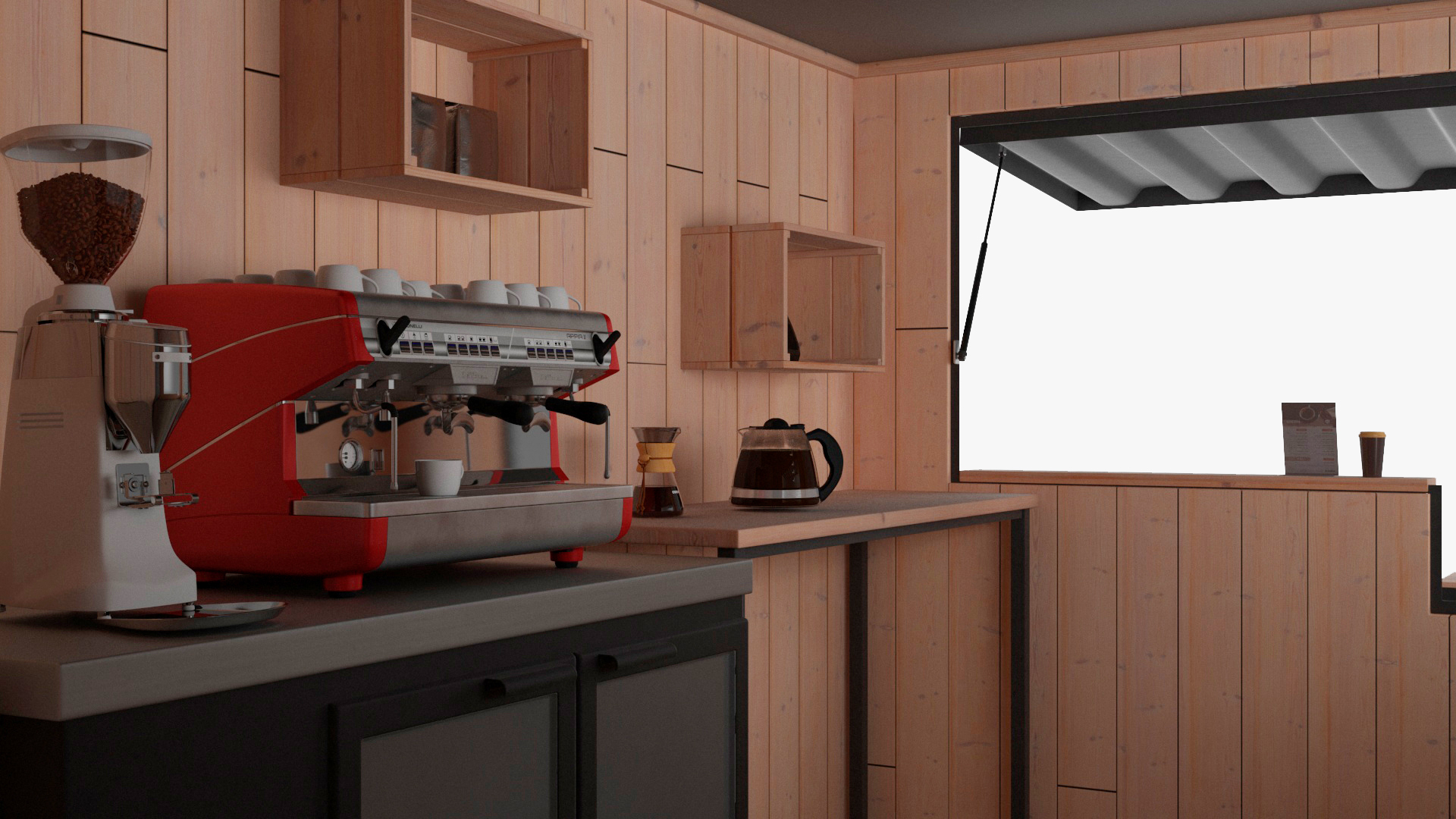 Outdoor Container Coffee Shop 3D model