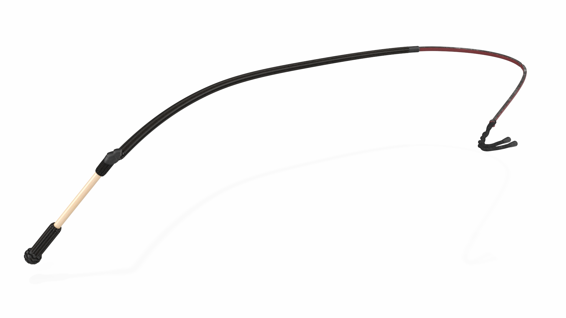 3D model Leather Bullwhip Coiled Black Rigged for Maya