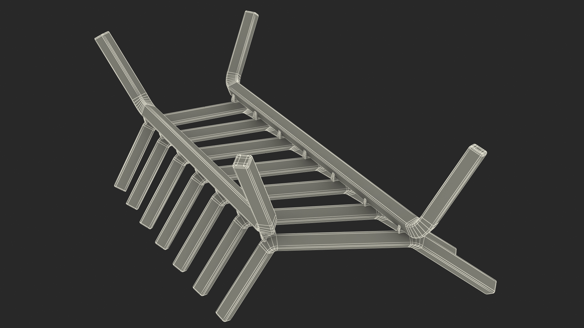 Cast Iron Fireplace Log Grate 3D model