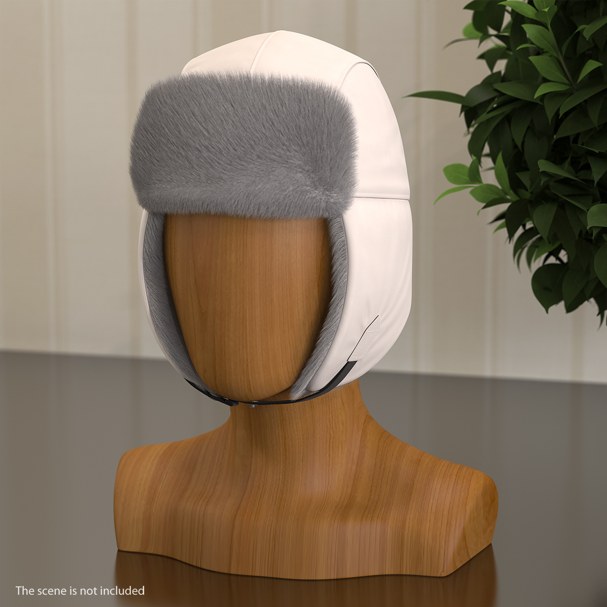 3D Trapper Hat White Fur