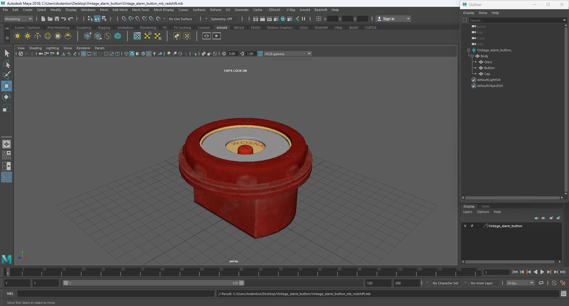 3D model Vintage alarm button