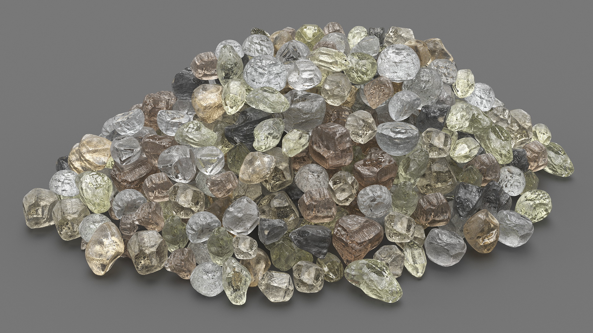 3D Pile of Uncut Diamond