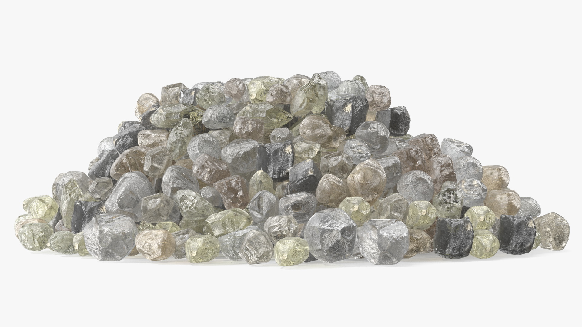 3D Pile of Uncut Diamond