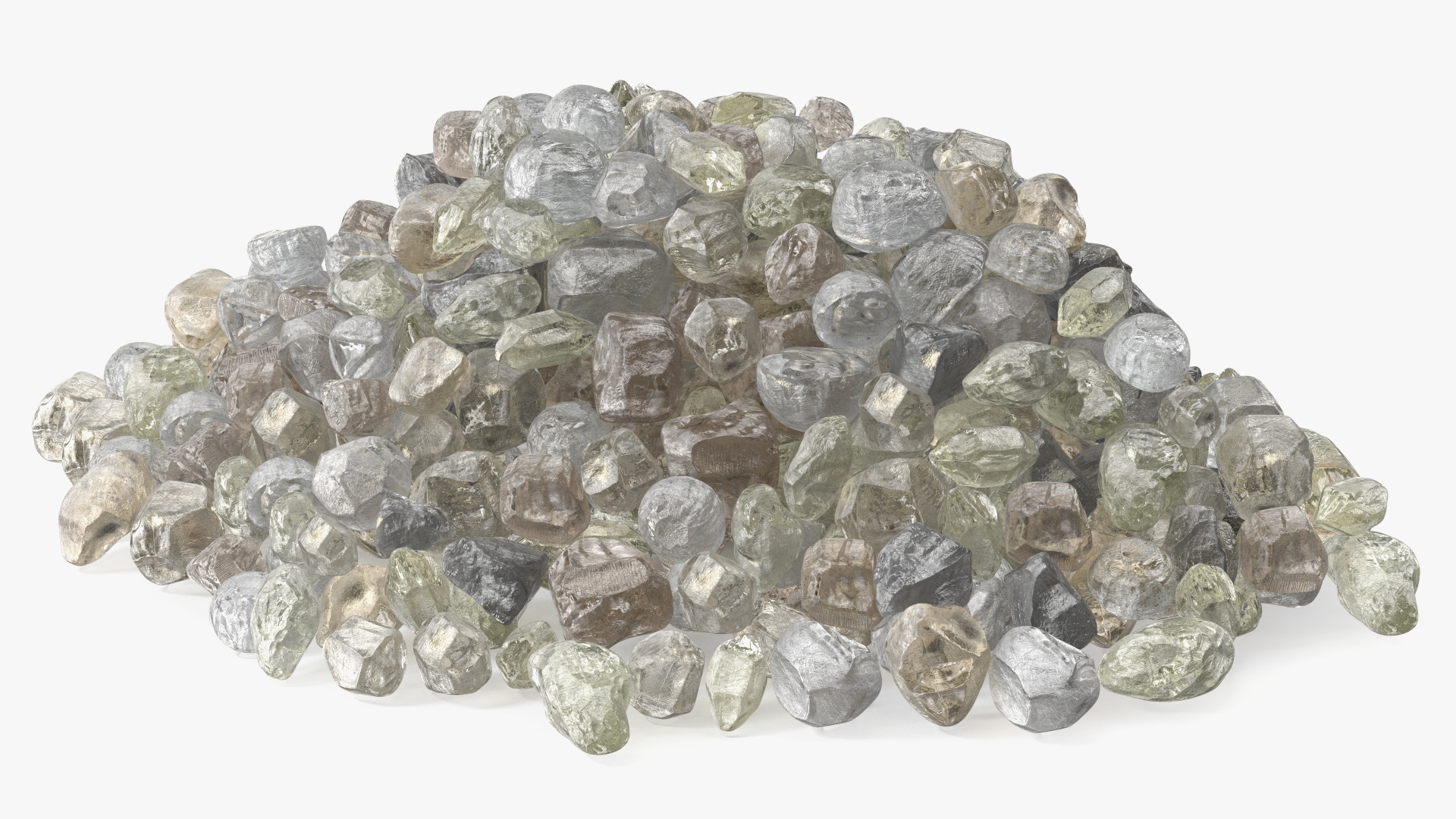 3D Pile of Uncut Diamond