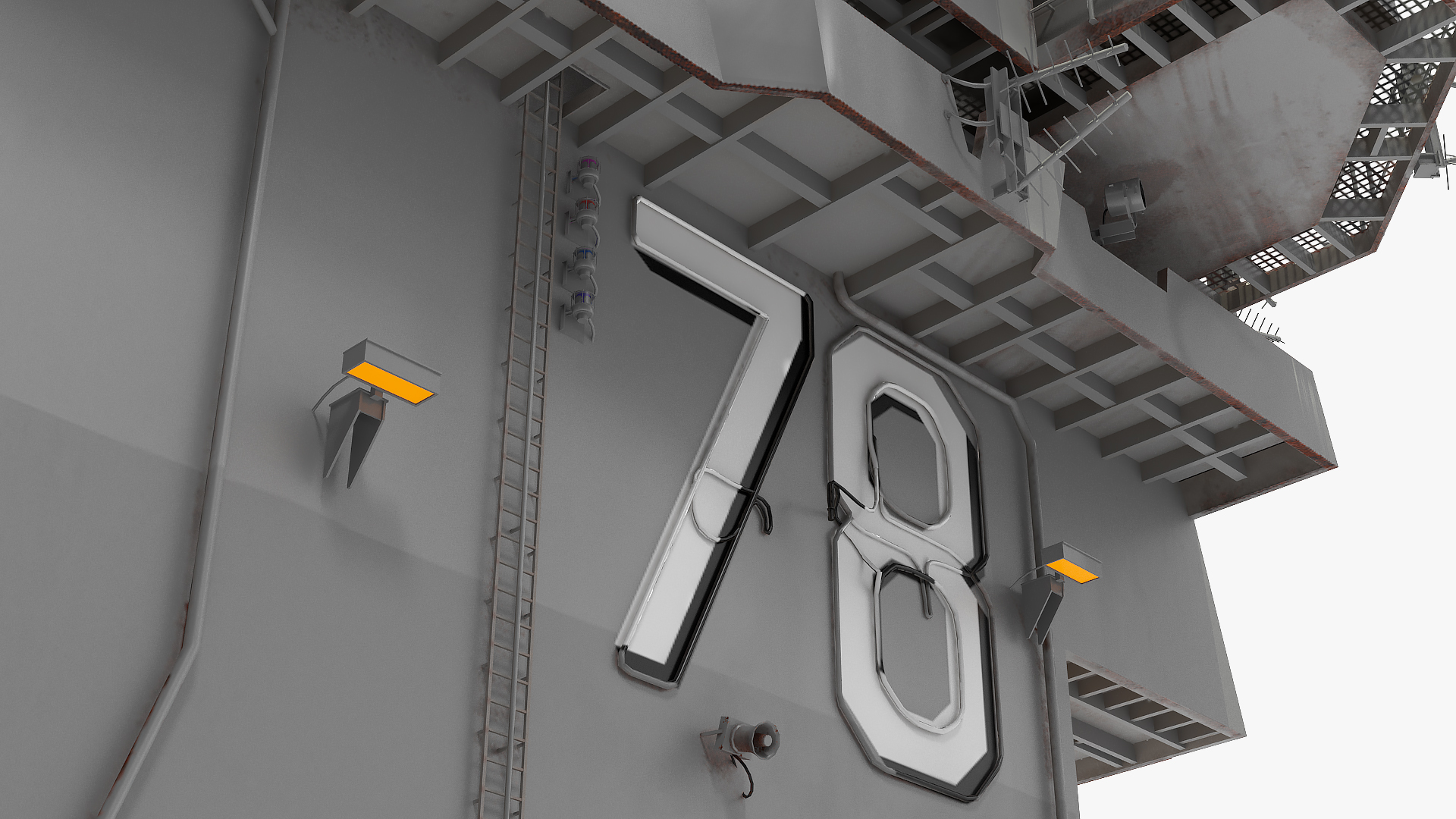 USS Gerald Ford Aircraft Carrier Bridge 3D model