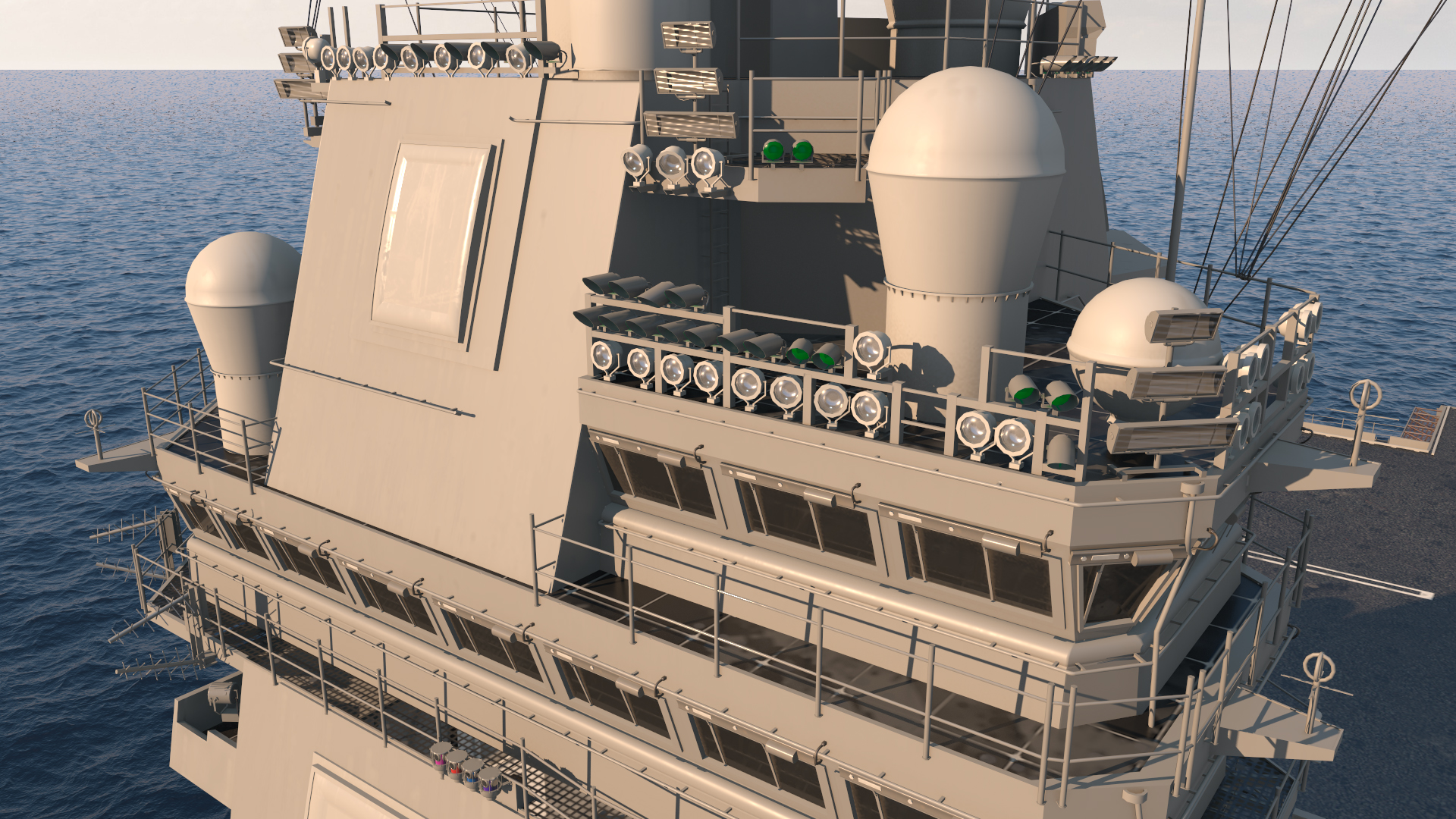 USS Gerald Ford Aircraft Carrier Bridge 3D model